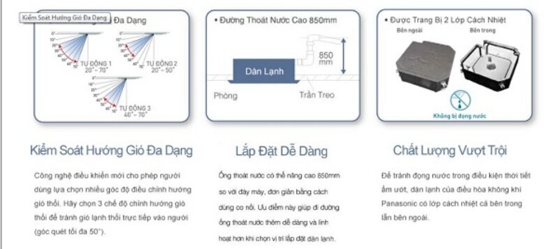 Máy lạnh âm trần Panasonic S-36PU1H5B/U-36PN1H8 lắp đặt thông minh