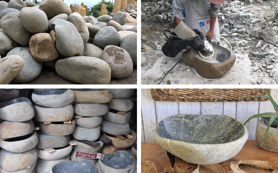 Lavabo đá cuội Kanly MAR15V