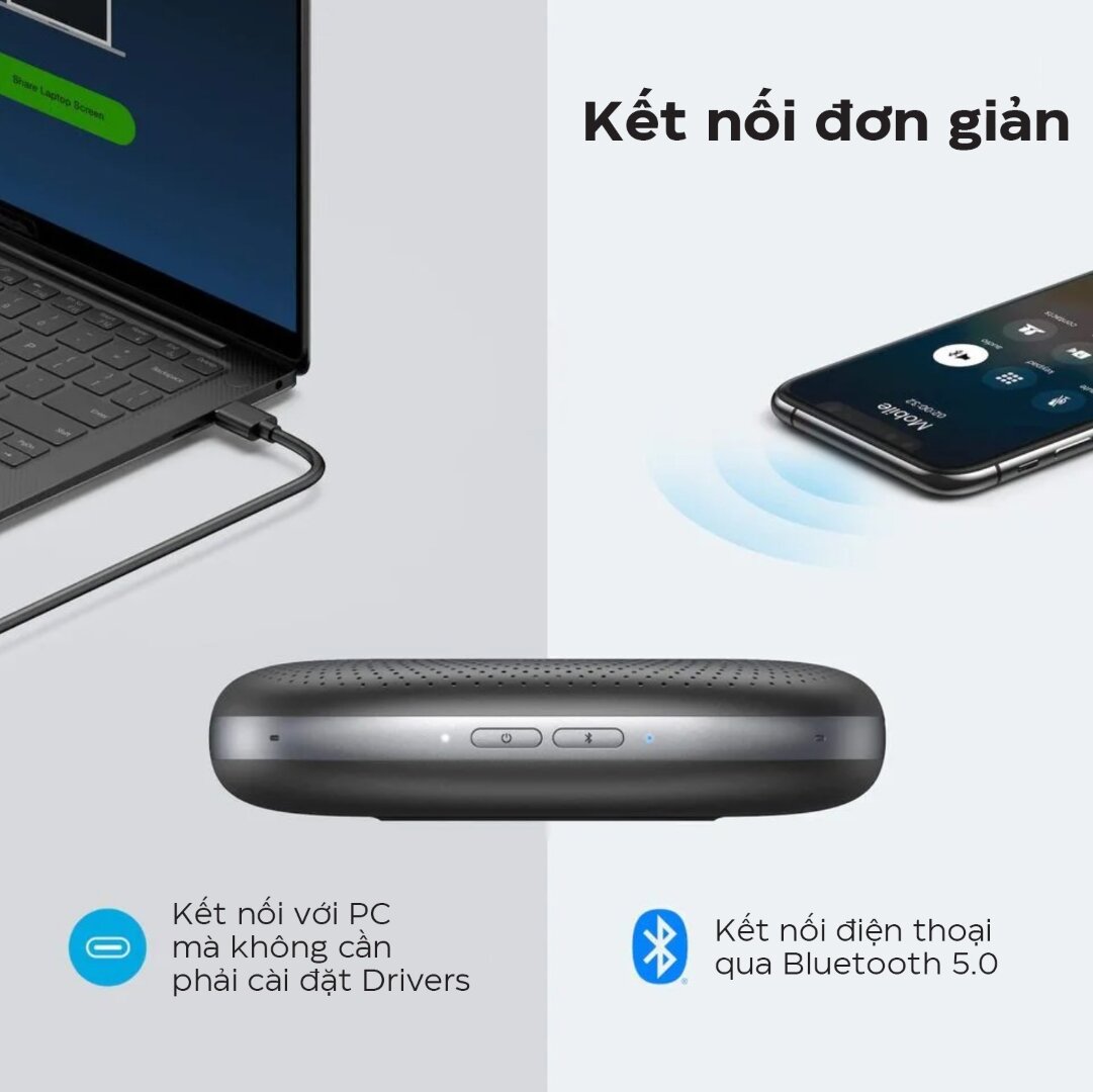 Loa hội nghị không dây Anker PowerConf - A3301 - Màu đen