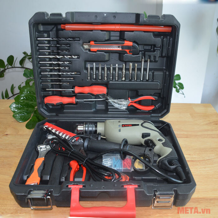 Máy khoan Atec AT7218 set 100 chi tiết (600W)