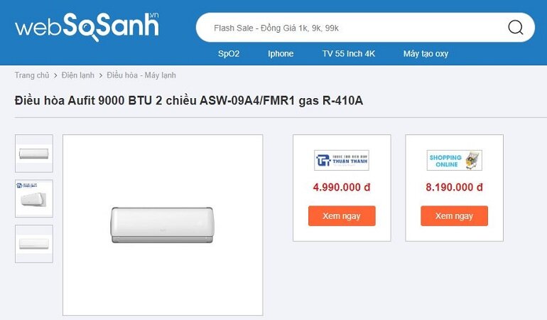 Giá bán của điều hòa Aufit 9000 BTU 2 chiều ASW-09A4/FMR1 gas R410a hiện nay