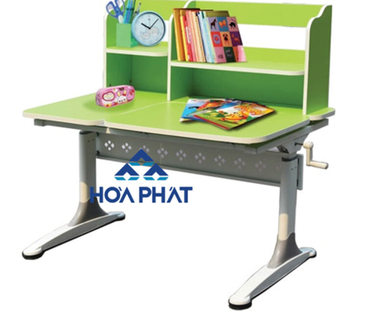 Bàn học Hòa Phát liền giá sách cho bé BHS26