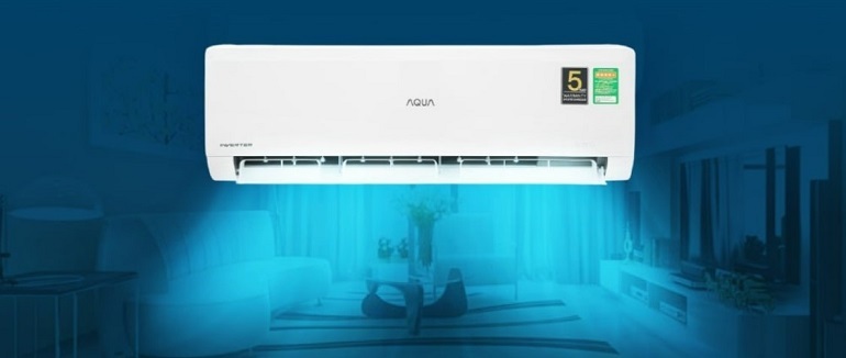 Điều hòa Aqua Inverter 9000 BTU 1 chiều AQA-RV9QC gas R-32 3 Điều hòa Aqua Inverter 9000 BTU 1 chiều AQA-RV9QC tiết kiệm điện năng tiêu thụ