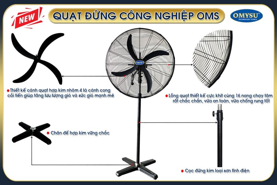 Quạt công nghiệp đứng Omysu OMS-650