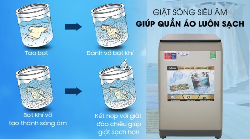 Máy giặt Aqua AQW-W90CT - cửa trên, 9kg
