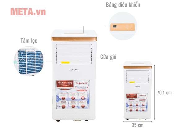 Cấu tạo của máy Máy lạnh di động FujiHome PAC10
