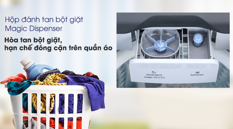 Máy giặt Samsung Inverter 12 kg WA12T5360BY/SV - Hòa tan bột giặt tối ưu