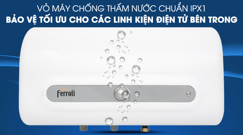 Bình nóng lạnh gián tiếp Ferroli QQ ME - 15 lít 4 Lớp vỏ ngoài chuẩn IPX1 chống thấm nước