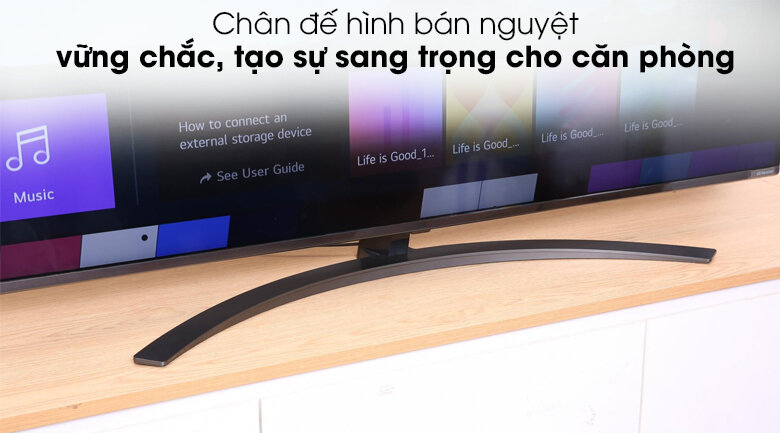 Smart Tivi NanoCell LG 4K 55 inch 55NANO81TNA - Chân đế hình bán nguyệt