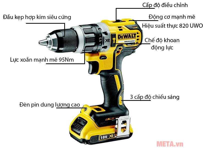 Máy khoan vặn vít Dewalt DCD991M2 Máy khoan vặn vít Dewalt DCD991M2