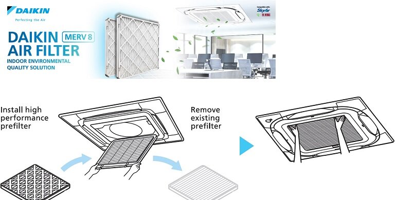 Điều hòa Daikin Inverter 24000 BTU 1 chiều FCFC71DVM/RZFC71DVM gas R-32 - Điều khiển không dây BRC7F635F9, phin lọc Merv8