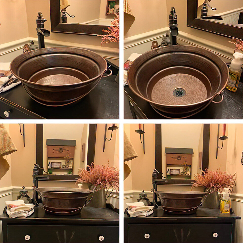 Chậu rửa lavabo bằng đồng Kanly RSC411V/12V 