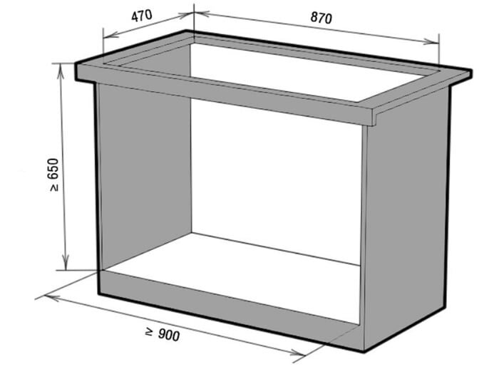 Kích thước máy rửa chén Texgio TGUS06HA Máy rửa chén bát liền chậu