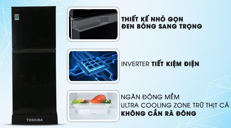Tủ lạnh 2 cánh Inverter Toshiba GR-A25VU(UK) - 186 Lít