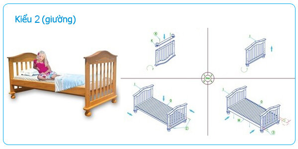  Giường cũi trẻ em Nobita 9 kiểu lắp ráp