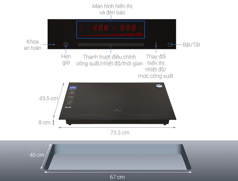 Bếp từ đôi Bluestone ICB-6917