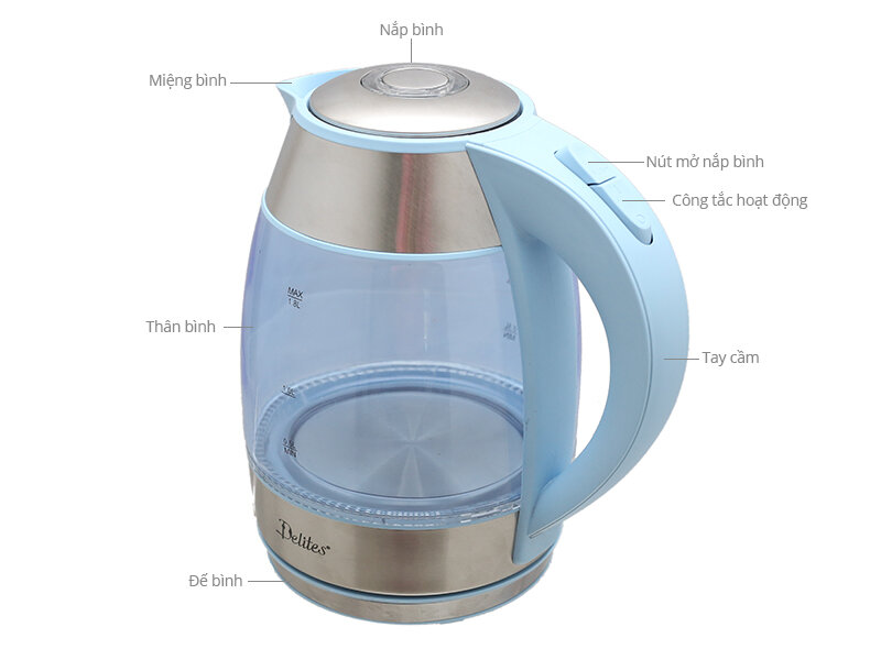 Bình siêu tốc Delites ST18G01B 1.8 lít Bình siêu tốc Delites ST18G01B 1.8 lít