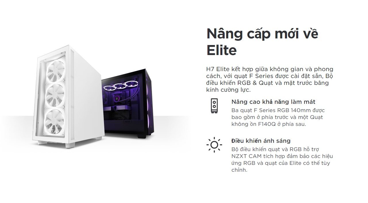 Vỏ máy tính NZXT H7 Base Black  (Mid Tower/Màu Đen)