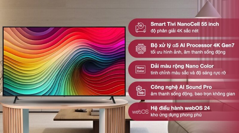 Smart Tivi LG 4K 55 inch 55NANO81TSA
