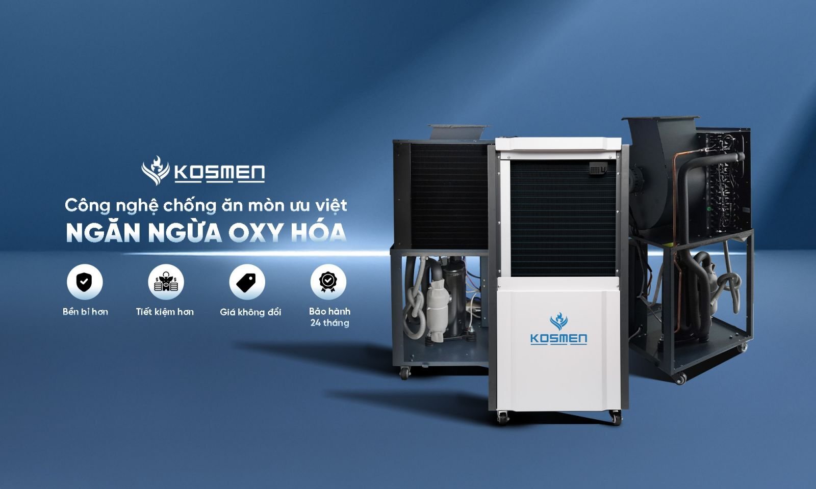 Máy hút ẩm công nghiệp Kosmen KM-150S ứng dụng công nghệ hiện đại, độ bền cao