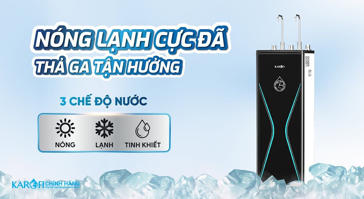 Karofi KAD-D528 có chức năng lọc nước, tạo nước nóng và nước lạnh