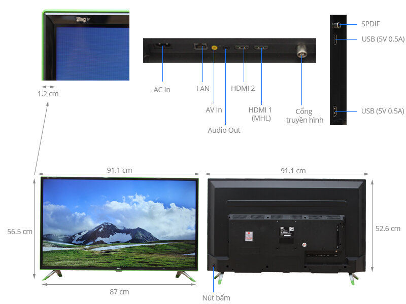 Smart Tivi TCL 40 inch L40Z1-G