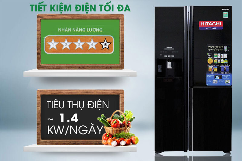 Tủ lạnh Hitachi 584 lít R-M700GPGV2 Tủ lạnh Hitachi 584 lít R-M700GPGV2