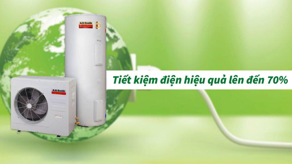 Máy nước nóng bơm nhiệt A. O. Smith HPA-80C1.5AE giúp người dùng tiết kiệm hơn 70% chi phí điện năng tiêu thụ so với các dòng máy khác