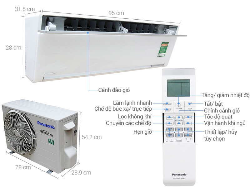 Máy lạnh Panasonic Inverter 1.5 HP CU/CS-VU12SKH-8 Máy lạnh Panasonic Inverter 1.5 HP CU/CS-VU12SKH-8