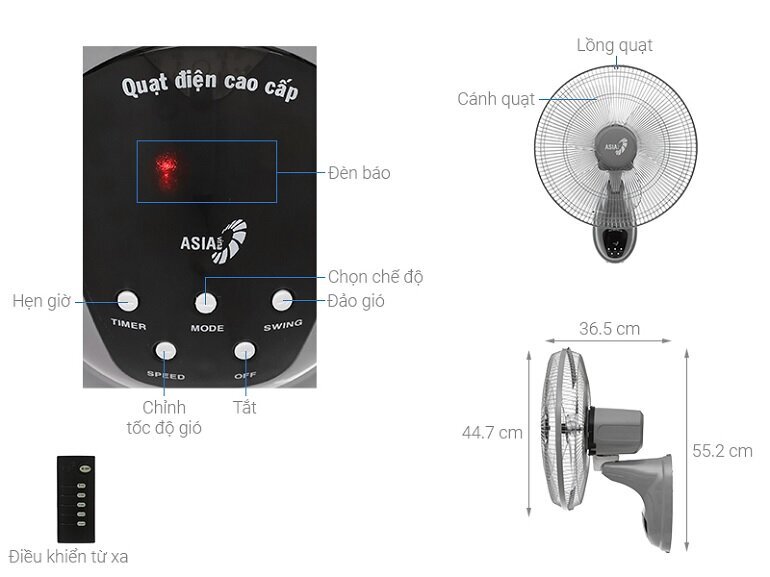  Quạt treo tường Asia VY377990