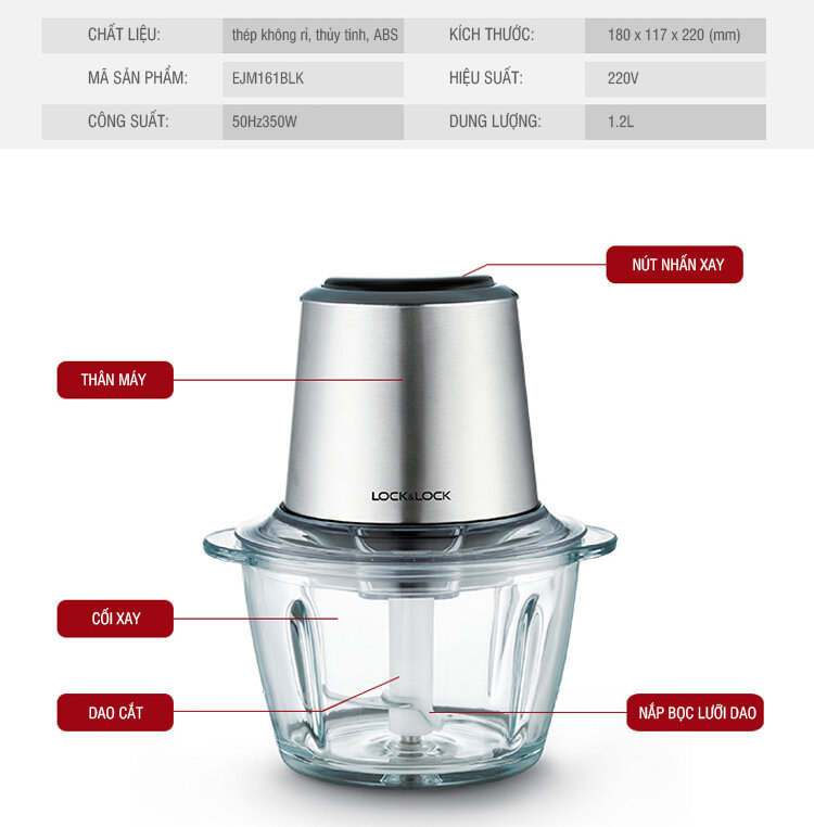 Máy xay thịt LockLock EJM161BLK 350W