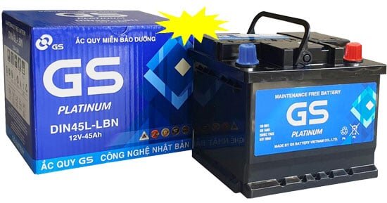 Ắc quy khô GS MF DIN45L-LBN Ắc quy khô GS MF DIN45L-LBN
