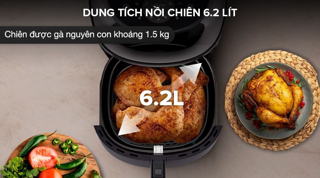 Nồi chiên không dầu Philips NA332/00 có dung tích 6,2 lít