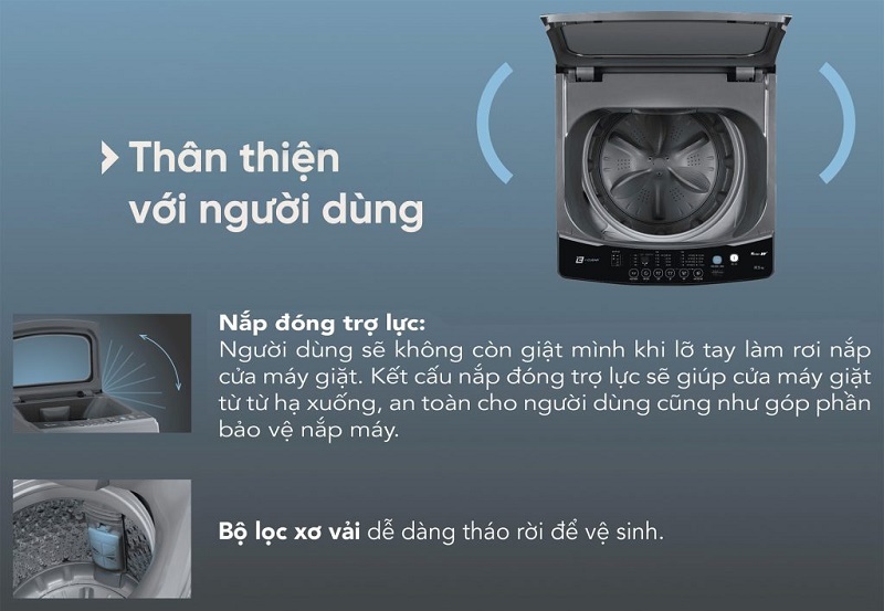 Máy giặt Funiki 10.5kg T6105ABG 5 máy giặt Funiki 10,5kg T6105ABG