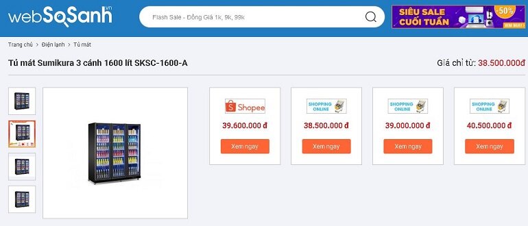 Tủ mát Sumikura 1600 lít SKSC-1600-A