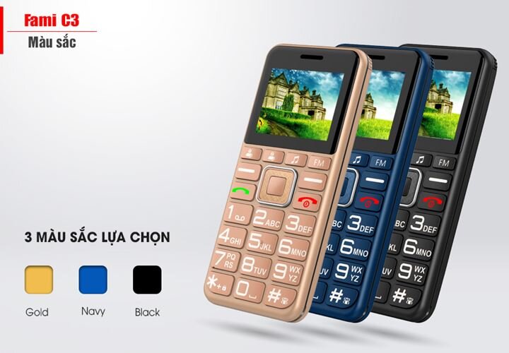 Điện thoại Masstel Fami C3 Black