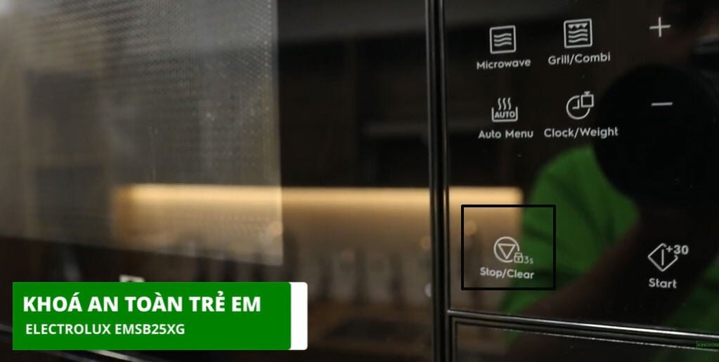 Electrolux EMSB25XG có chức năng khóa trẻ em tiện ích