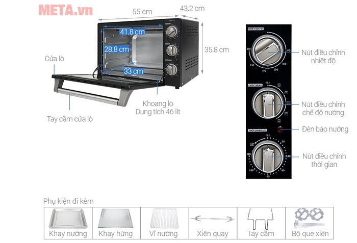 Lò nướng điện Sharp EO-B46RCSV-BK 46 lít