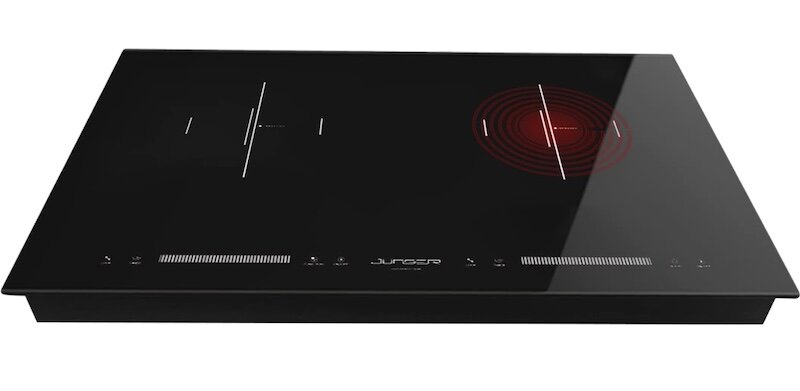 Bảng điều khiển cảm ứng trượt tiện lợi trên bếp từ hồng ngoại đôi Junger CEJ-203-IF