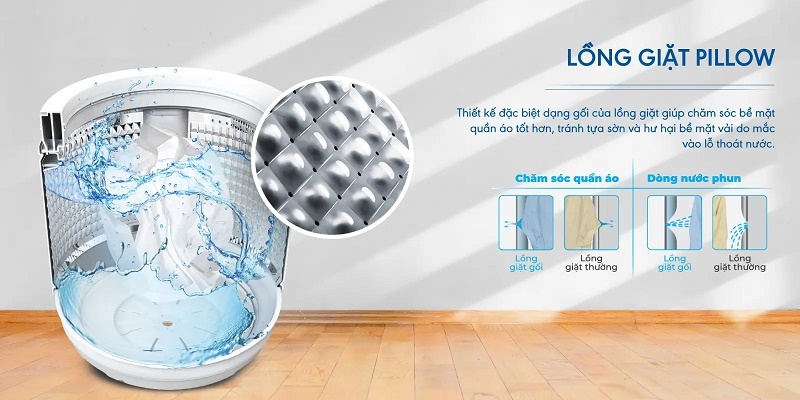 Máy giặt Aqua Inverter 14 kg AQW-FR140UHT lồng giặt