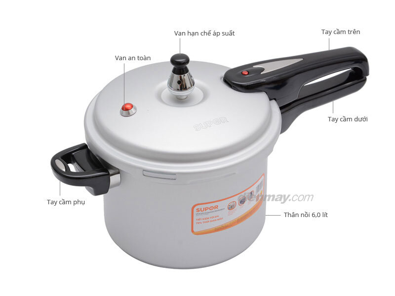 Nồi áp suất cơ Supor YL223F10, 6.0 lít