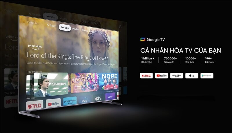 Hệ điều hành Google TV thân thiện (Ảnh: Điện máy Chợ Lớn).