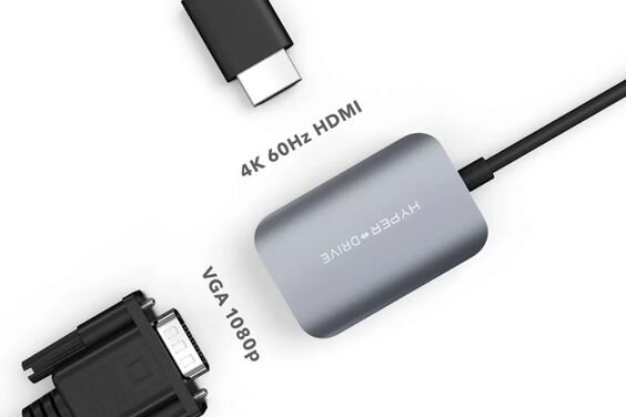 Cáp Hub USB-C to HDMI/VGA 4K 60Hz 2 in 1 HD-C2HV Hyperdrive 3