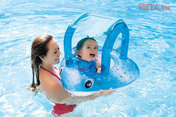 Phao bơi đôi xỏ chân mái che hình lá Intex 56590