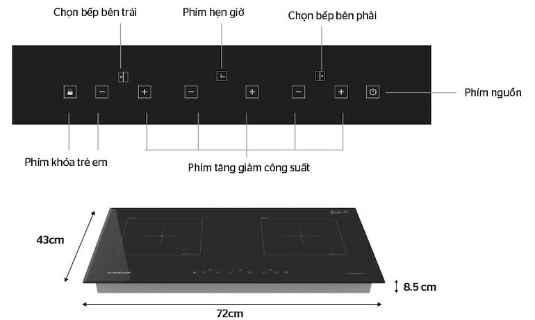 Bếp từ đôi Sunhouse SHB89-Plus
