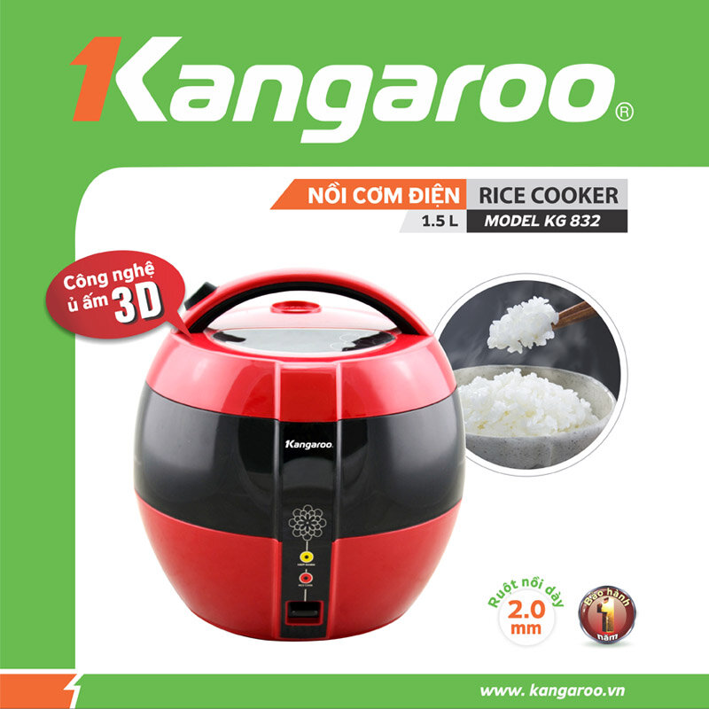 Nồi cơm điện cơ 1,5L Kangaroo KG832 Nồi cơm điện cơ 1,5L Kangaroo KG832
