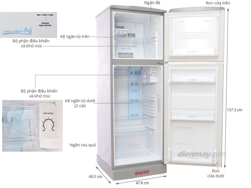 Tủ lạnh Sanyo SR-165PN 150 lít Tủ lạnh Sanyo SR-165PN 150 lít