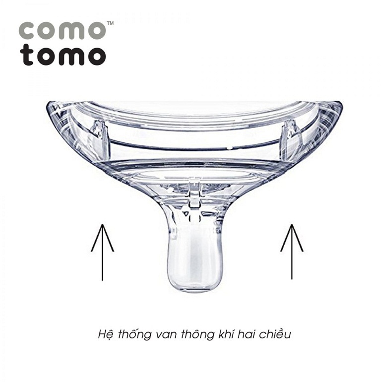 Núm bình sữa Comotomo có thiết kế 2 van thông khí