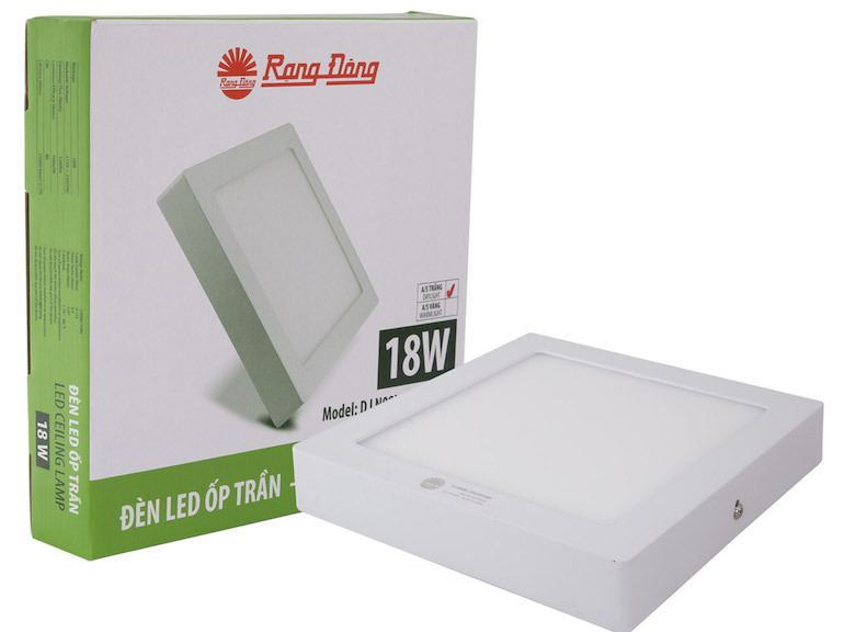 Đèn ốp trần LED vuông rạng đông 18W