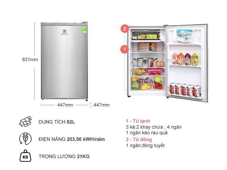 Tủ lạnh mini Electrolux EUM0900SA